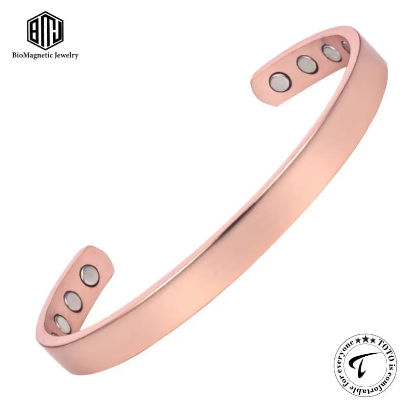 BioMagnetic CBG024W8R 99.9% Pure Copper Magnetic Cuff Bangle Bracelet β Adjustable Unisex Design